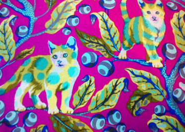 Pink cat fabric texture